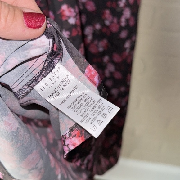 Ted Baker nightgown piped tie back chemise peony‎ glitched dress small Nightie - Picture 7 of 8